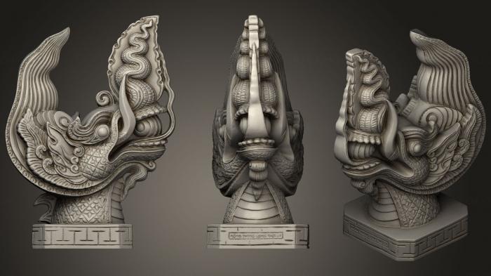 Busts of heroes and monsters - Dragon Head Sculpt 02, BUSTH_0587. 3D stl  model for CNC